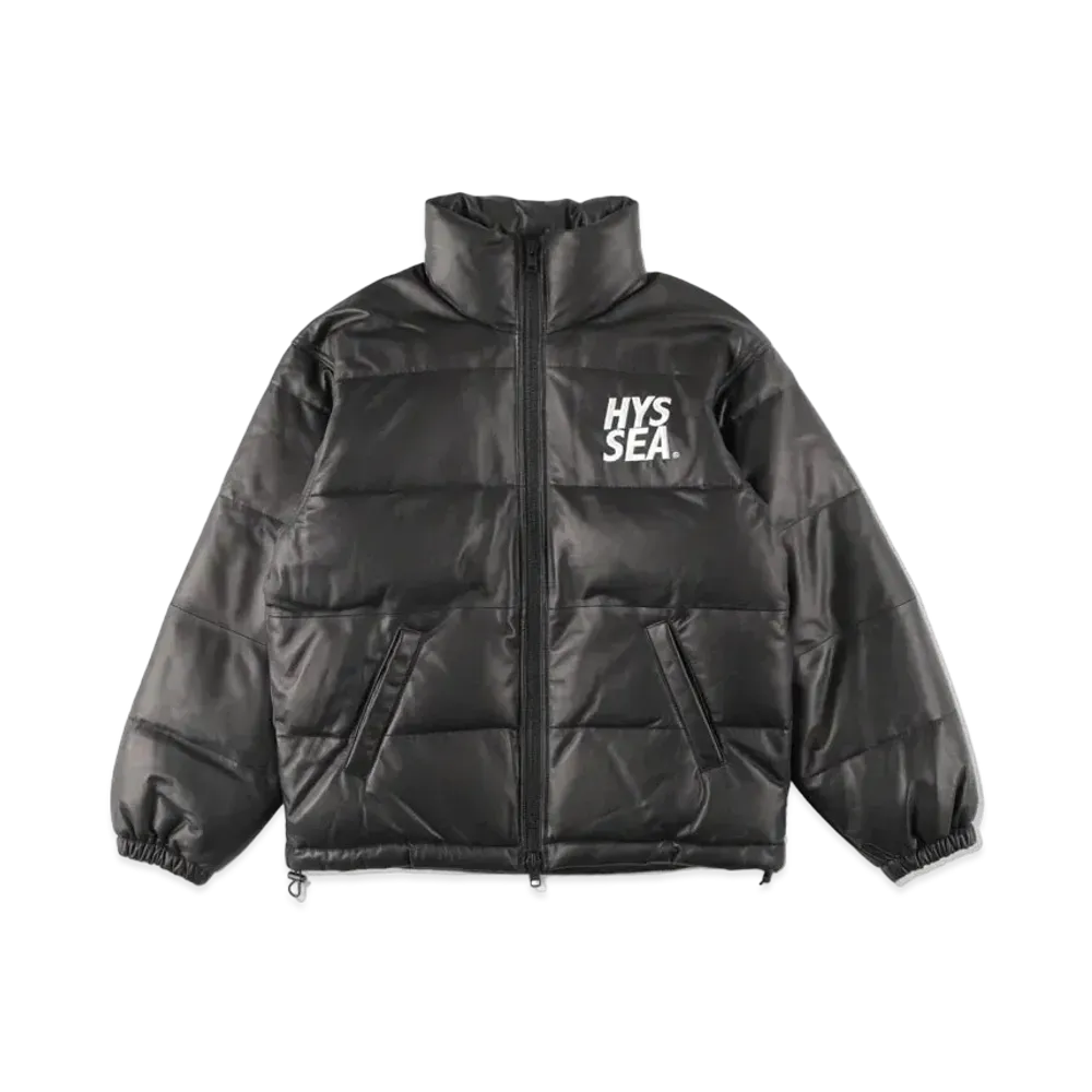WIND AND SEA x HYSTERIC GLAMOUR Leather Down Jacket "Black"