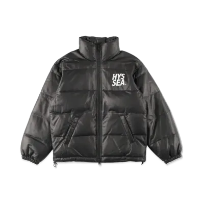 WIND AND SEA x HYSTERIC GLAMOUR Leather Down Jacket "Black"
