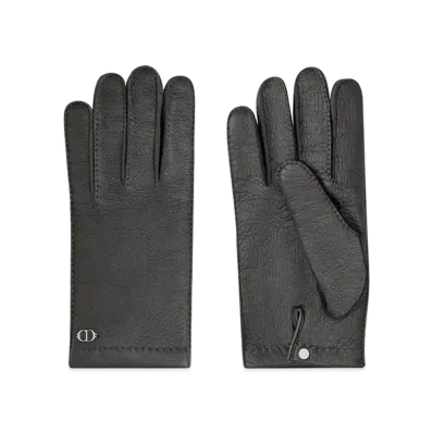Dior CD ICON Gloves Dior Grained Leather "Black"