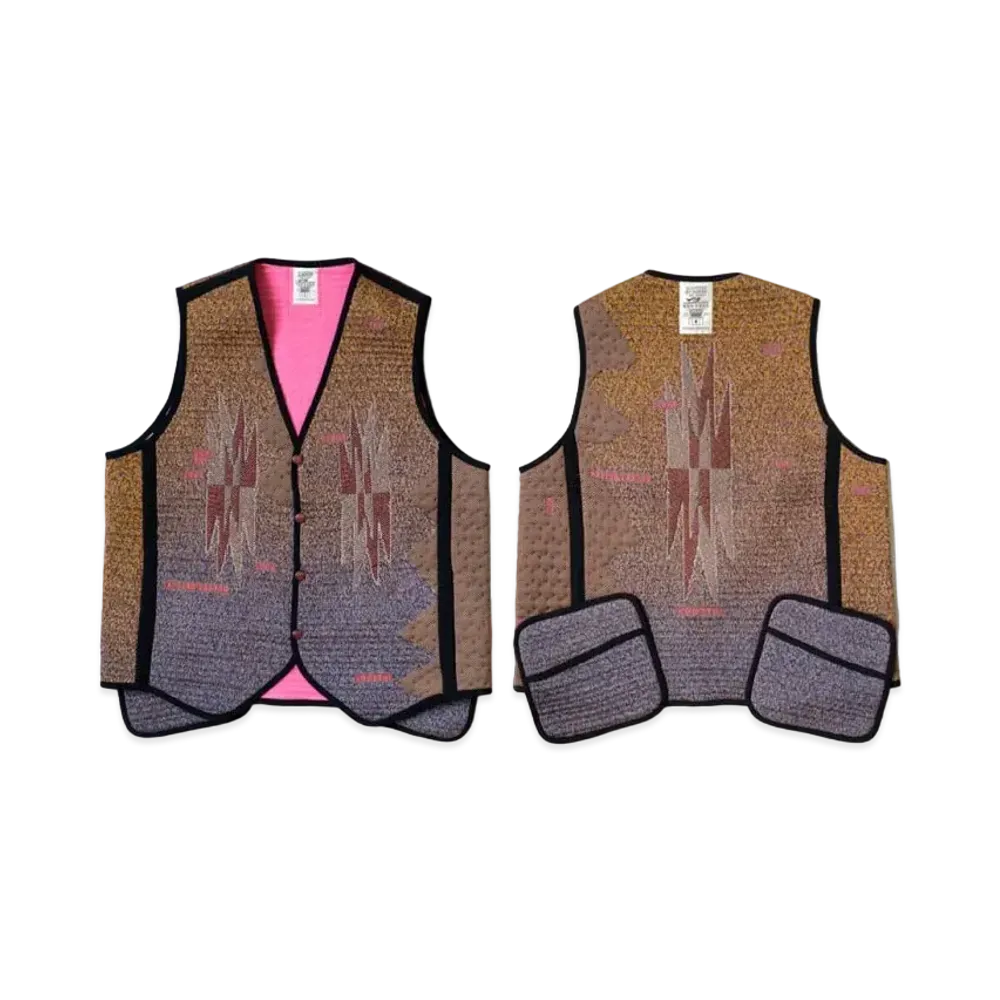 KAPITAL 3D Knit Hyper Chimayo Vest "Bronze"