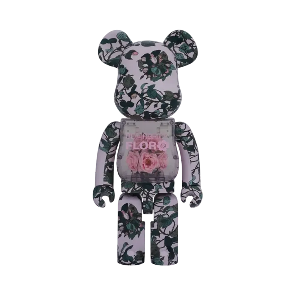MEDICOM TOY "BEARBRICK" -MAMES- FLORA PINK ROSE 1000%