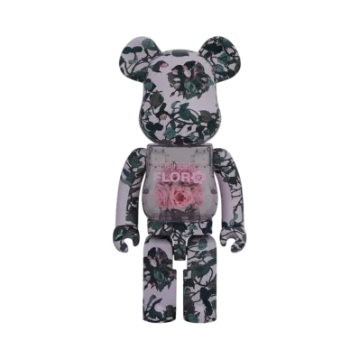 MEDICOM TOY "BEARBRICK" -MAMES- FLORA PINK ROSE 1000%