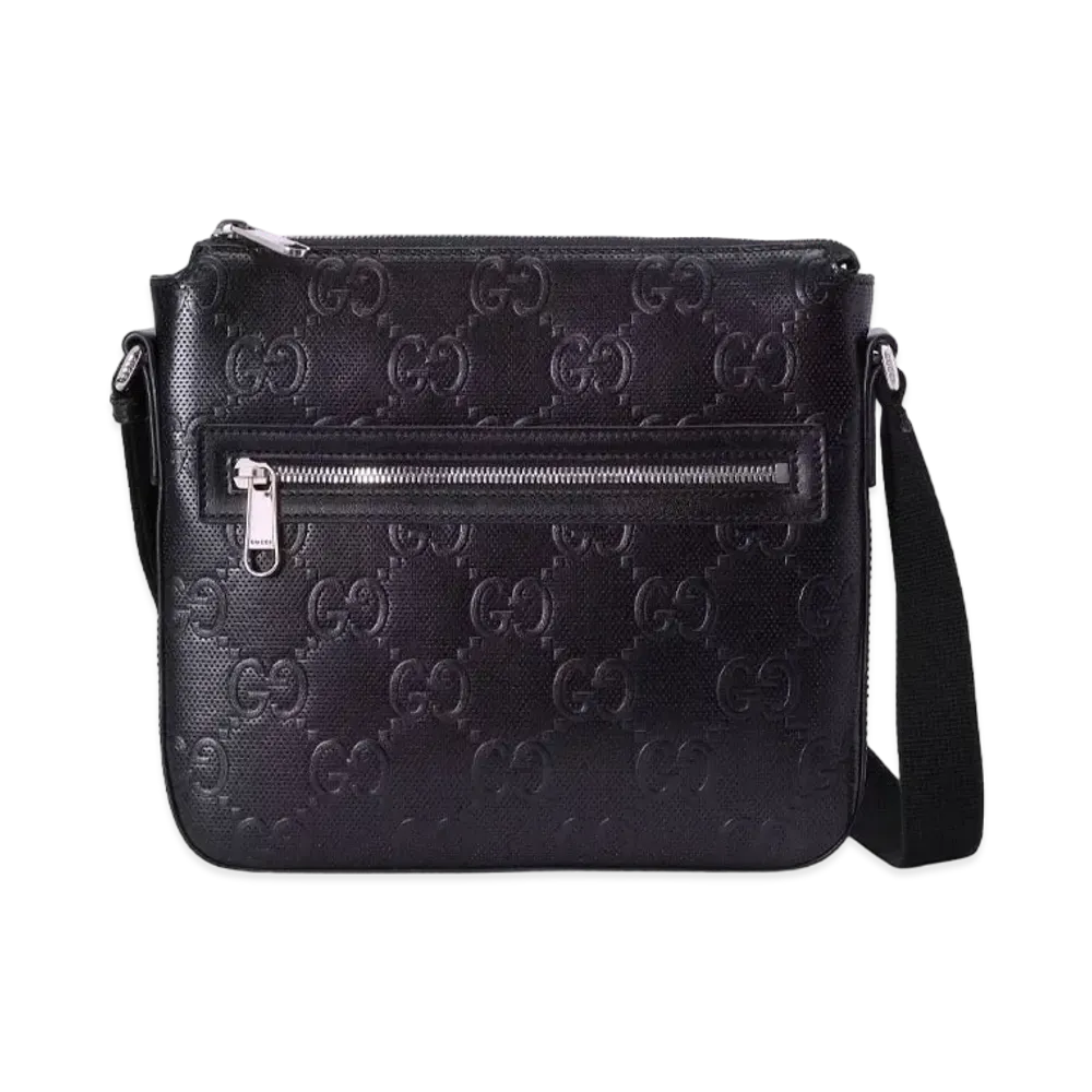 GUCCI GG Emboss Small Messenger Bag "Black"