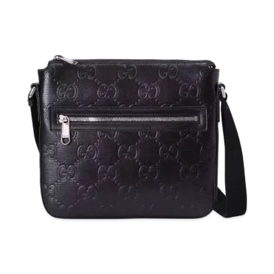 GUCCI GG Emboss Small Messenger Bag "Black"