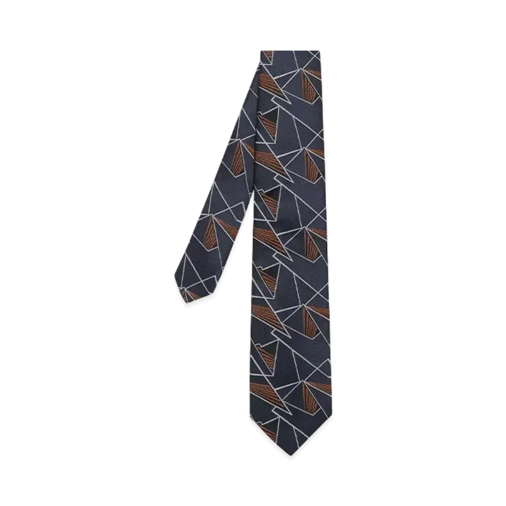 Paul Smith Geometric Pattern Tie "Navy"