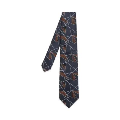 Paul Smith Geometric Pattern Tie "Navy"