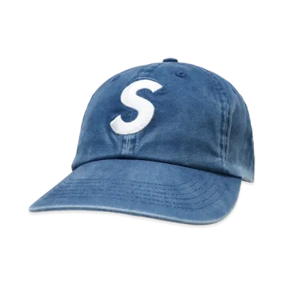 Supreme Washed Canvas S Logo 6-Panel "Navy"
