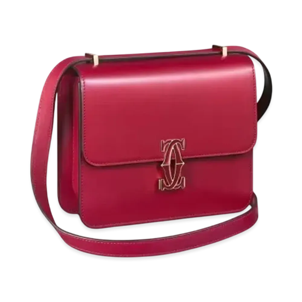 Cartier Mini Shoulder Bag, C de Cartier "Gold/Cherry Red"