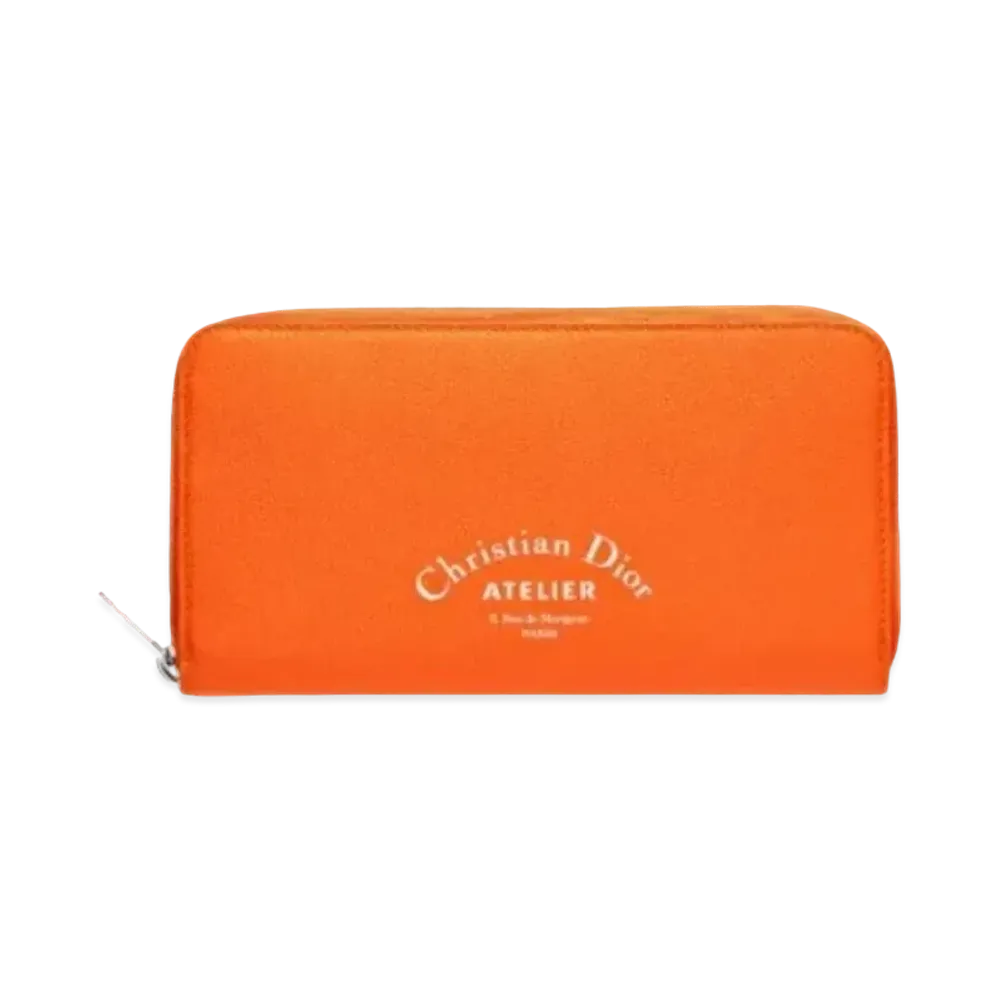 Dior Grain Calfskin Wallet "Orange"