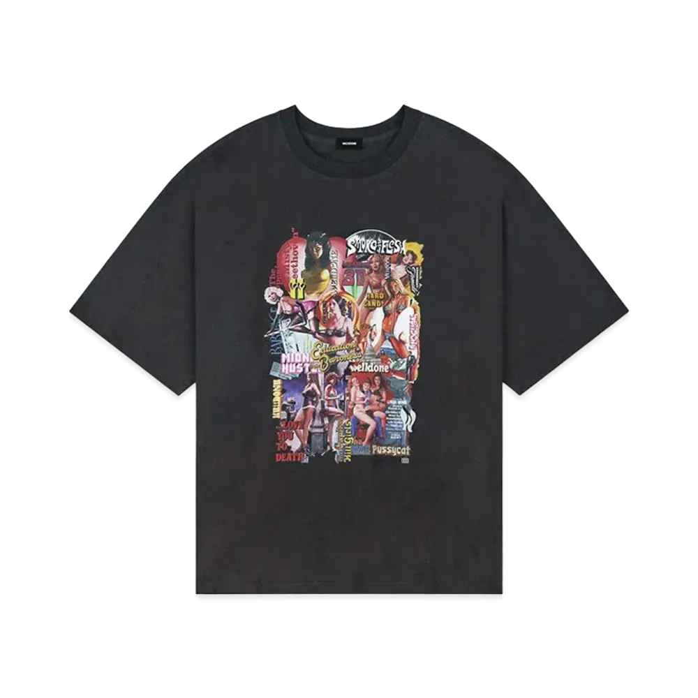 WE11DONE New Movie Collage T-shirt "Charcoal"