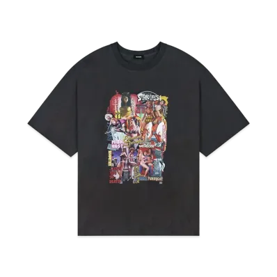 WE11DONE New Movie Collage T-shirt "Charcoal"