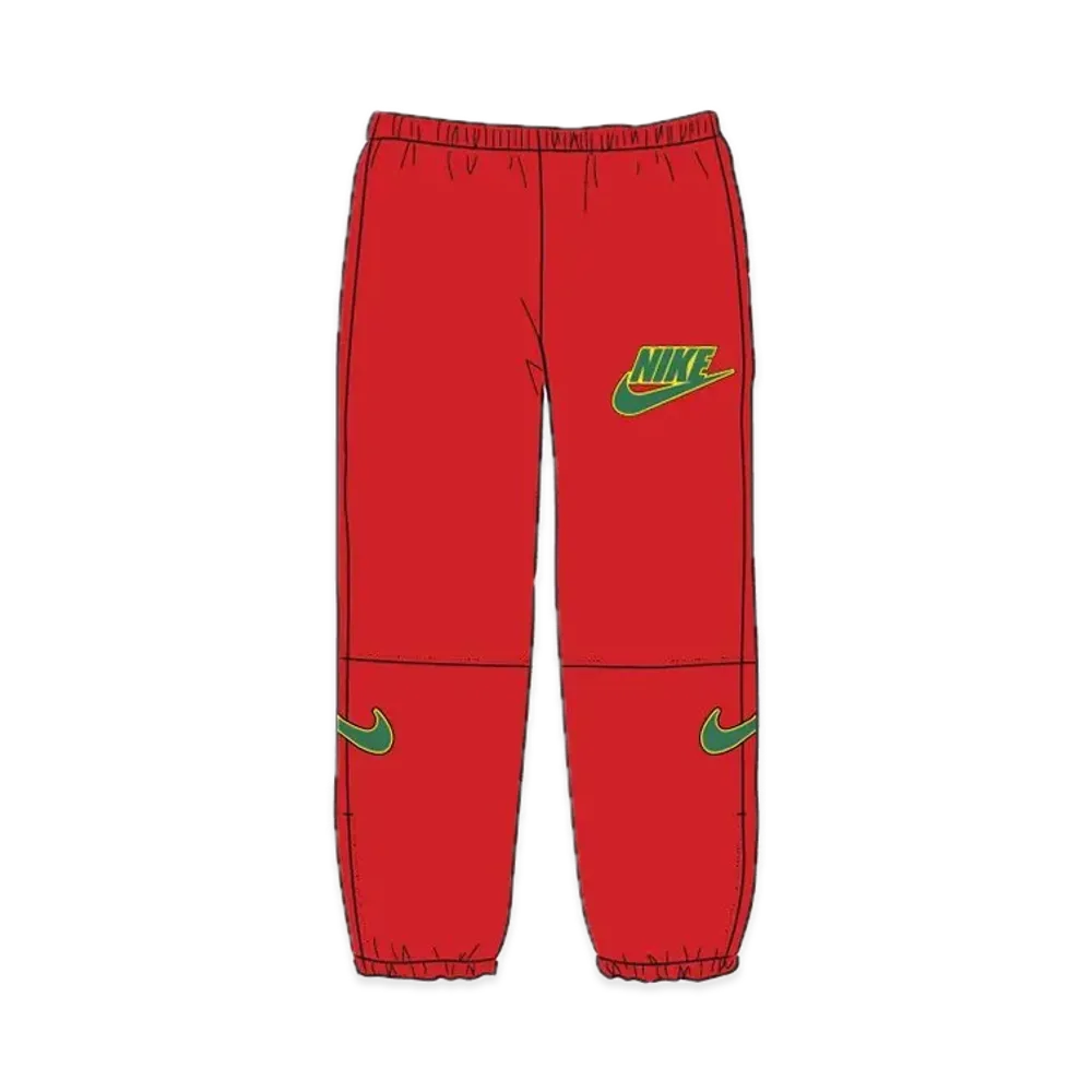 Supreme x Nike Leather Warm Up Pant "Red"
