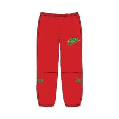 Supreme x Nike Leather Warm Up Pant "Red"