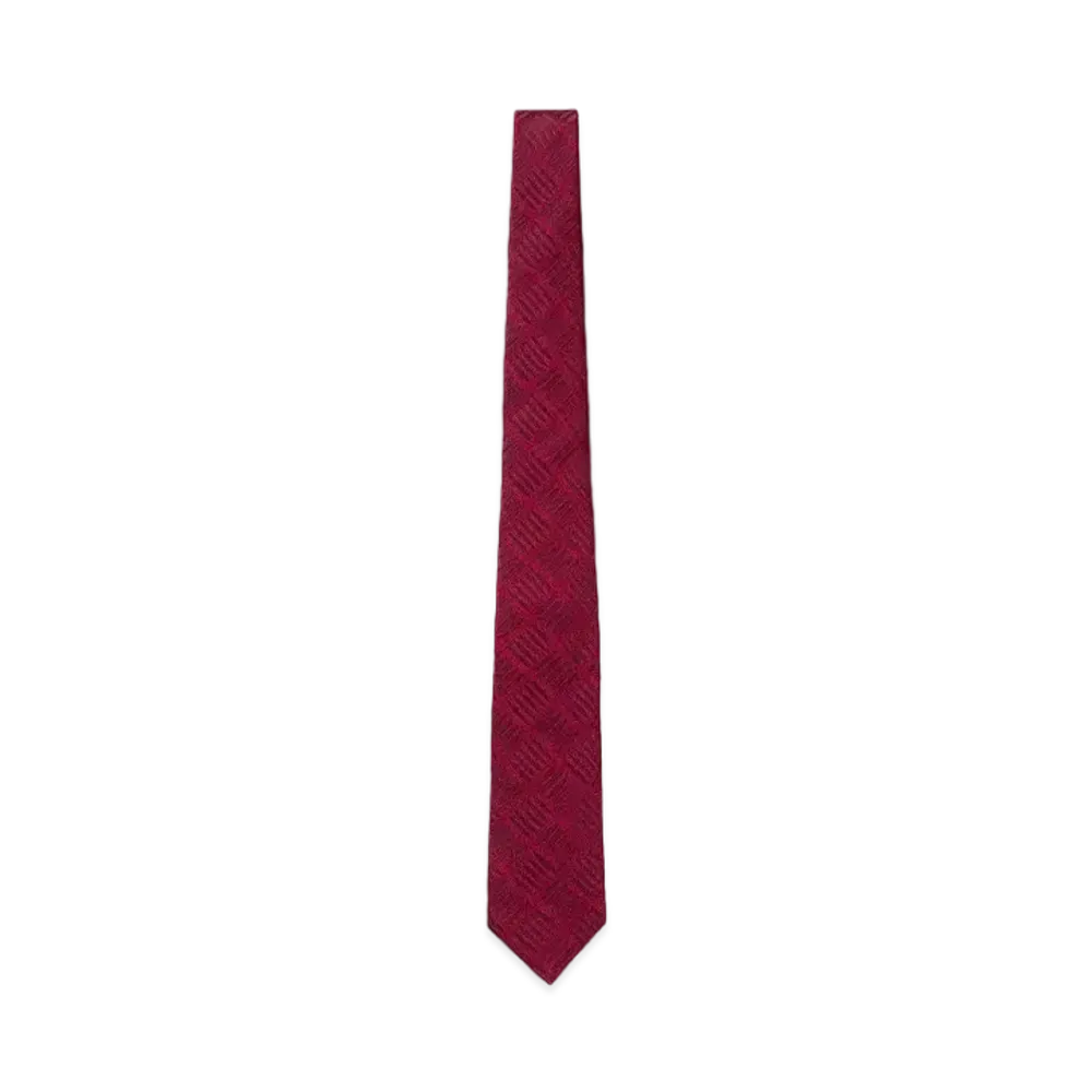 TIGHTBOOTH Checker Plate Tie "Burgundy"