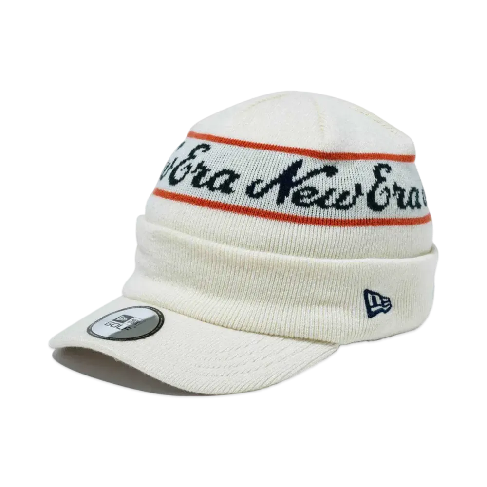 NEW ERA Golf Visor Knit Jacquard Old Logo "Off White"