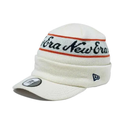 NEW ERA Golf Visor Knit Jacquard Old Logo "Off White"