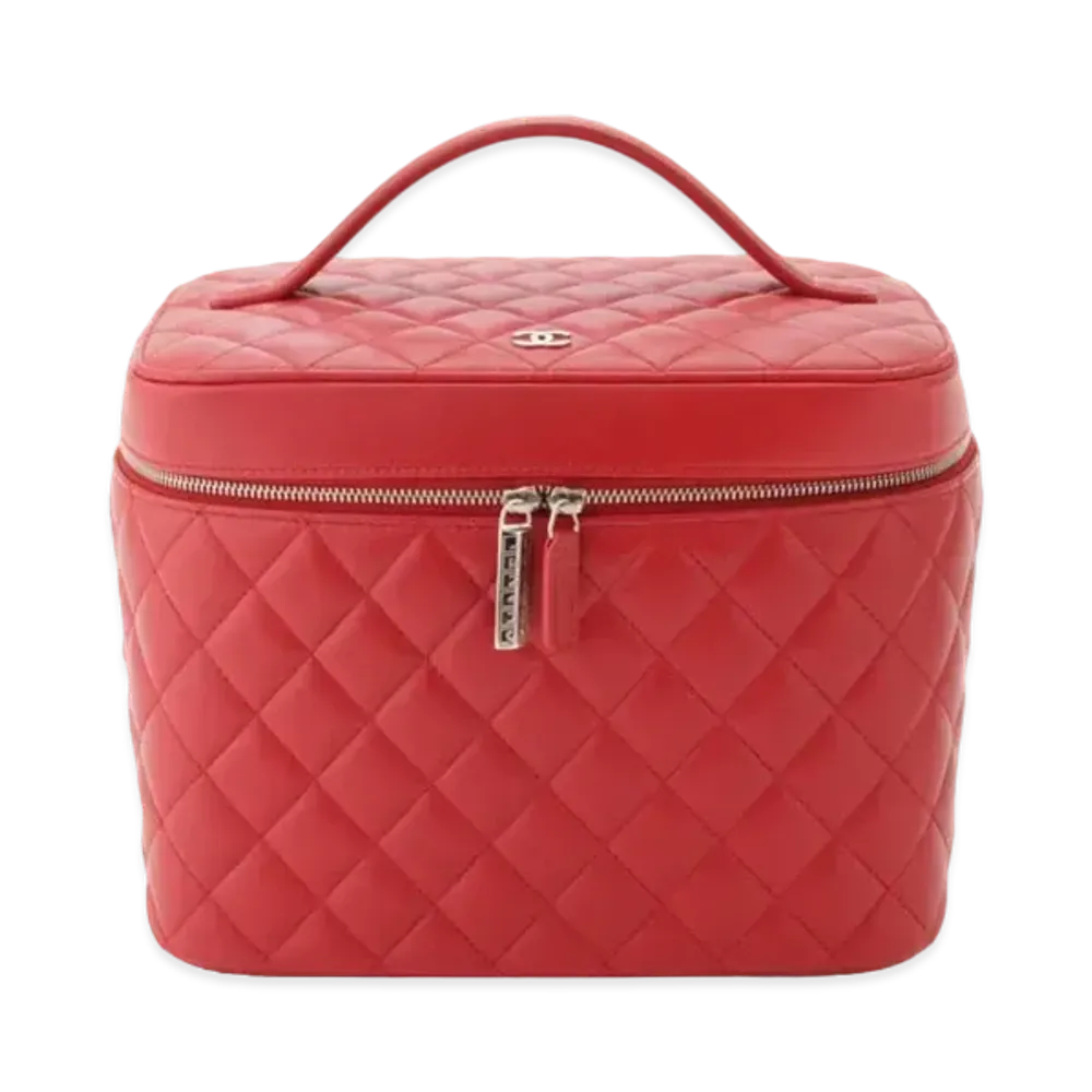 CHANEL Lambskin Matelasse Vanity "Red"