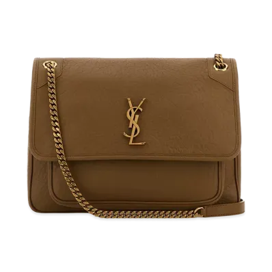 Saint Laurent Women's Leather Large Niki Bag "Camel"