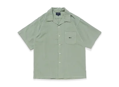 DESCENDANT S Wind Open Collar Seersucker SS Shirt "Green"