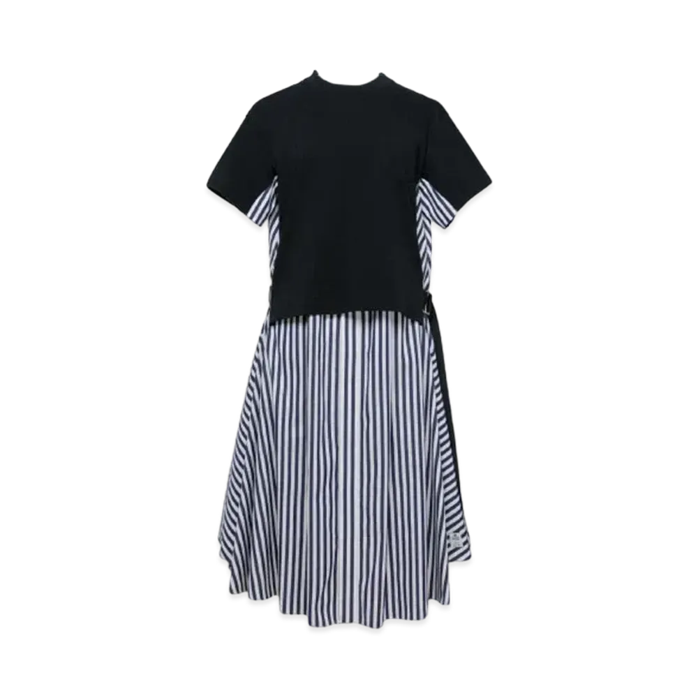 sacai Thomas Mason Cotton Poplin x Cotton Jersey Dress "Navy Stripe"