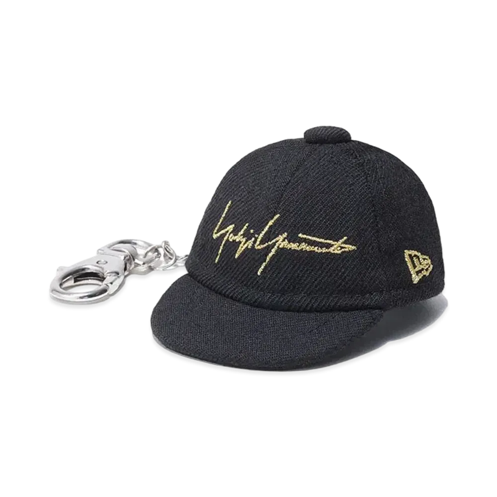 Yohji Yamamoto Pour Homme NEW ERA METALLIC GOLD SIGNATURE CAP KEY HOLDER "Black"