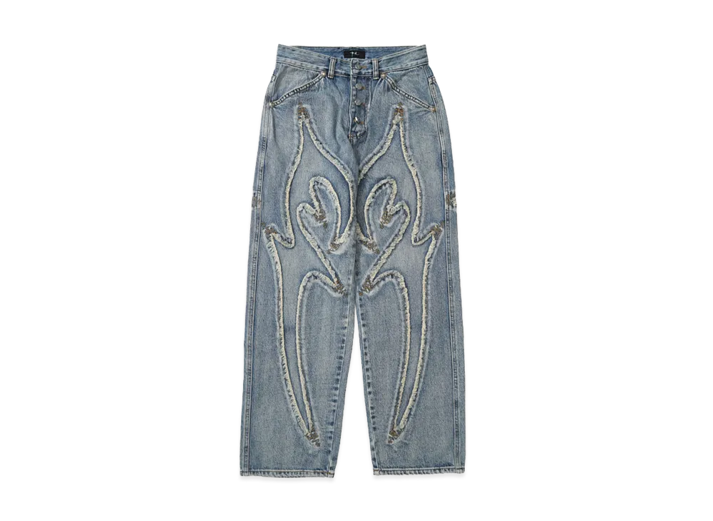 THUG CLUB Tribal Denim Pants "BLUE"