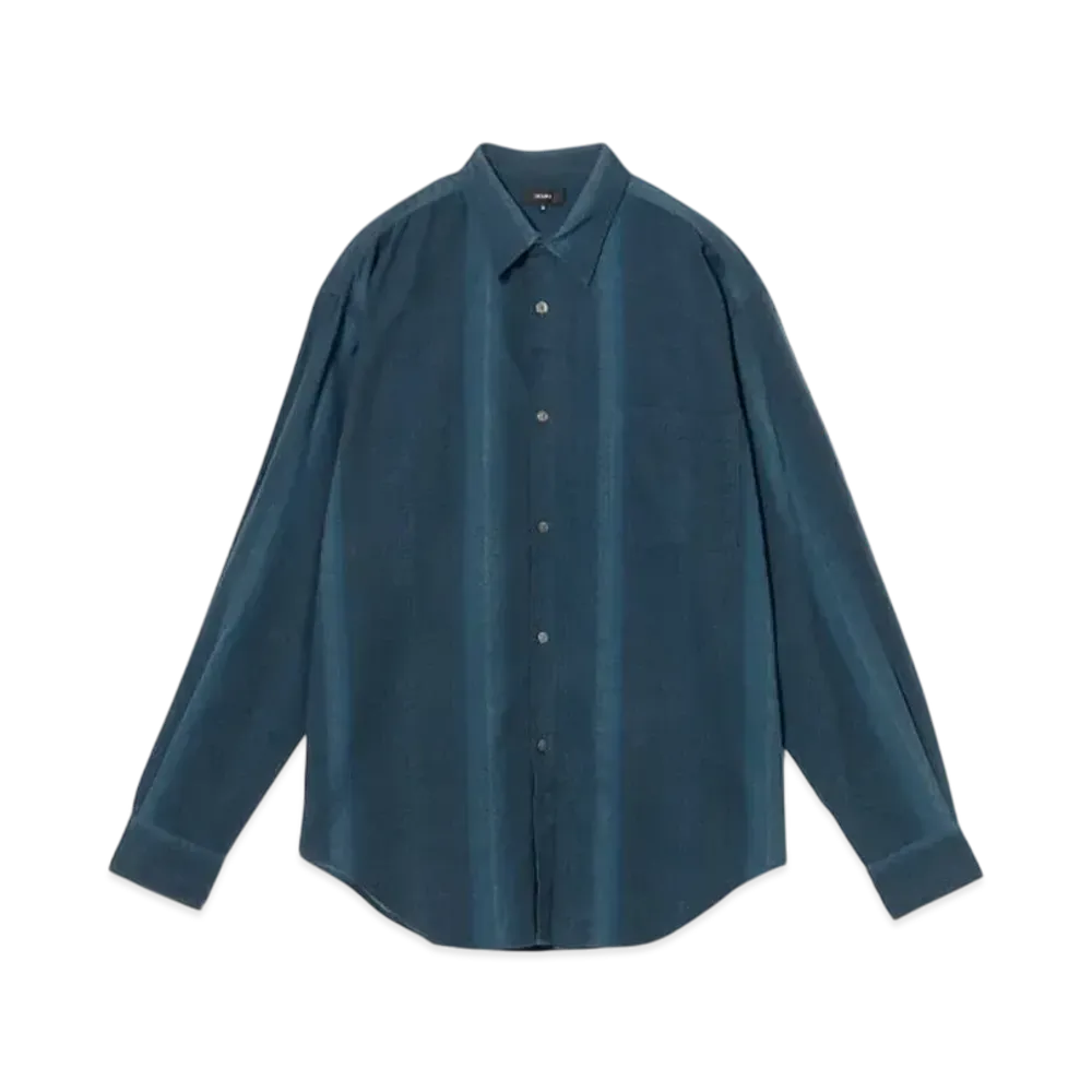 BEAMS Fade Striped Print Shirt "Blue"