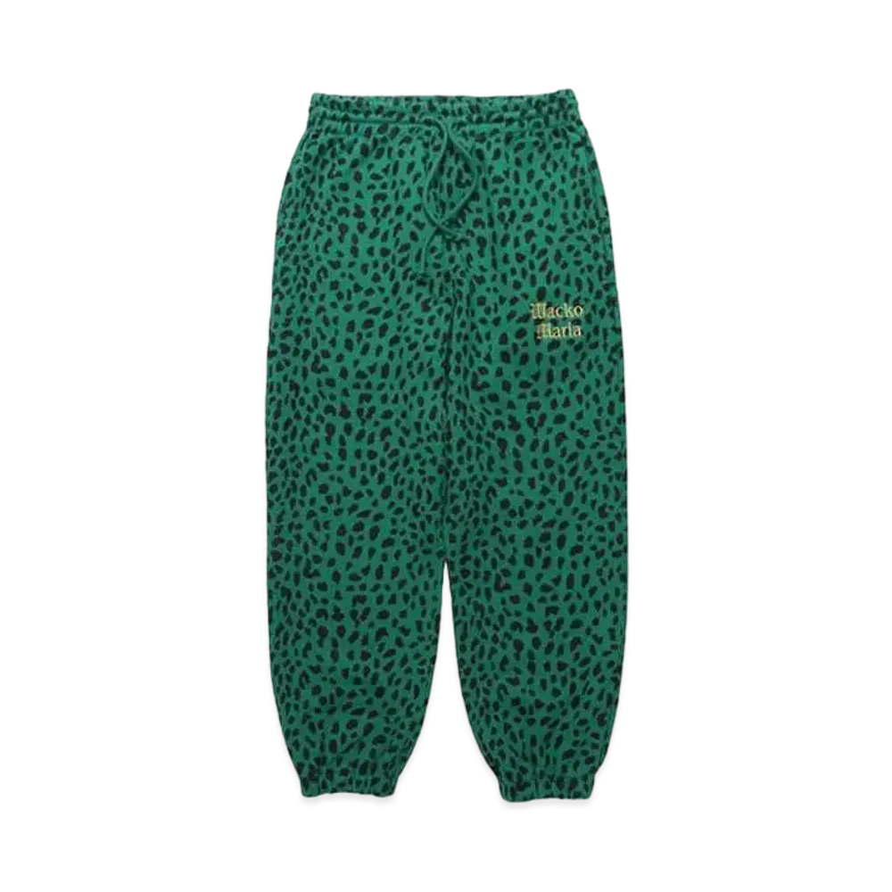WACKO MARIA Leopard Washed Heavy Weight Sweat Pants "Green"