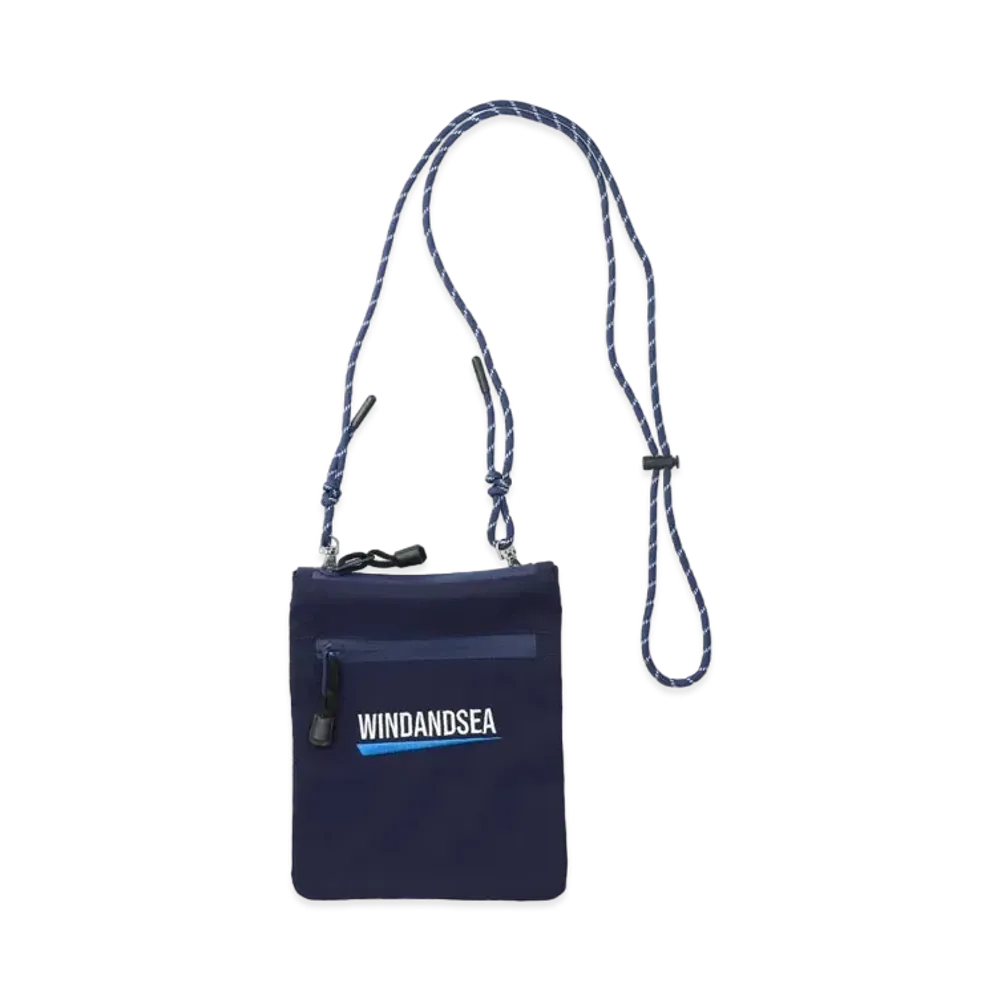 WIND AND SEA Recycled Fishing Net Nylon Sacoshe "Navy"
