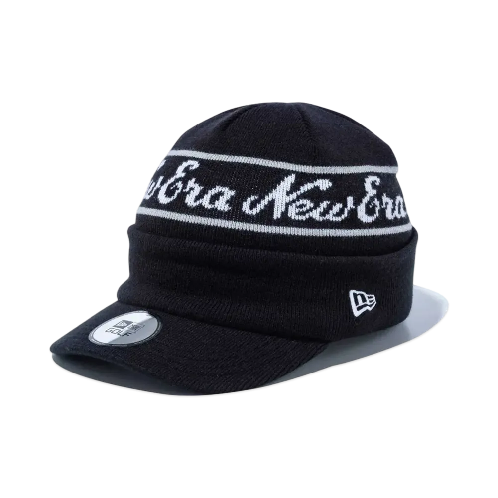 NEW ERA Golf Visor Knit Jacquard Old Logo "Black"