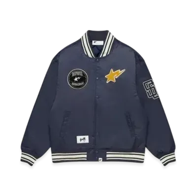A BATHING APE x Stadium Goods Varsity Jacket "Navy"