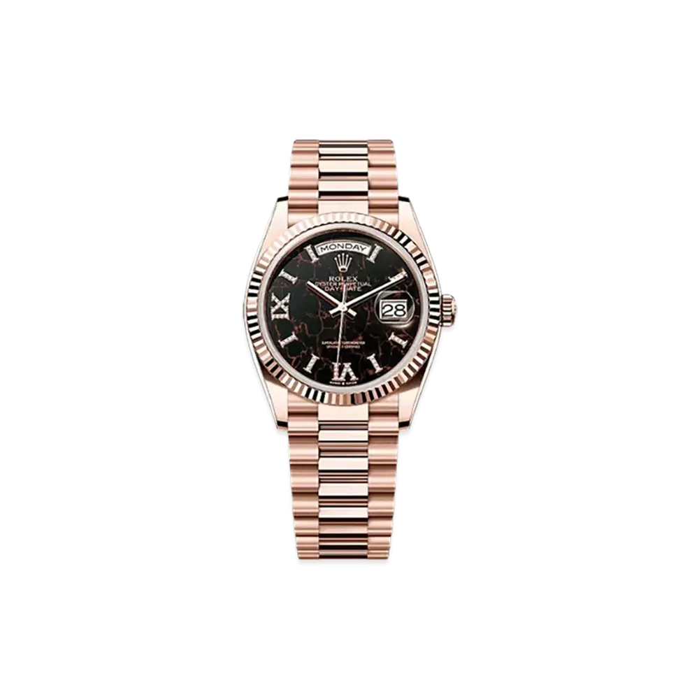 ROLEX Day-Date 36mm Everose Gold 128235 "Eisenkiesel"
