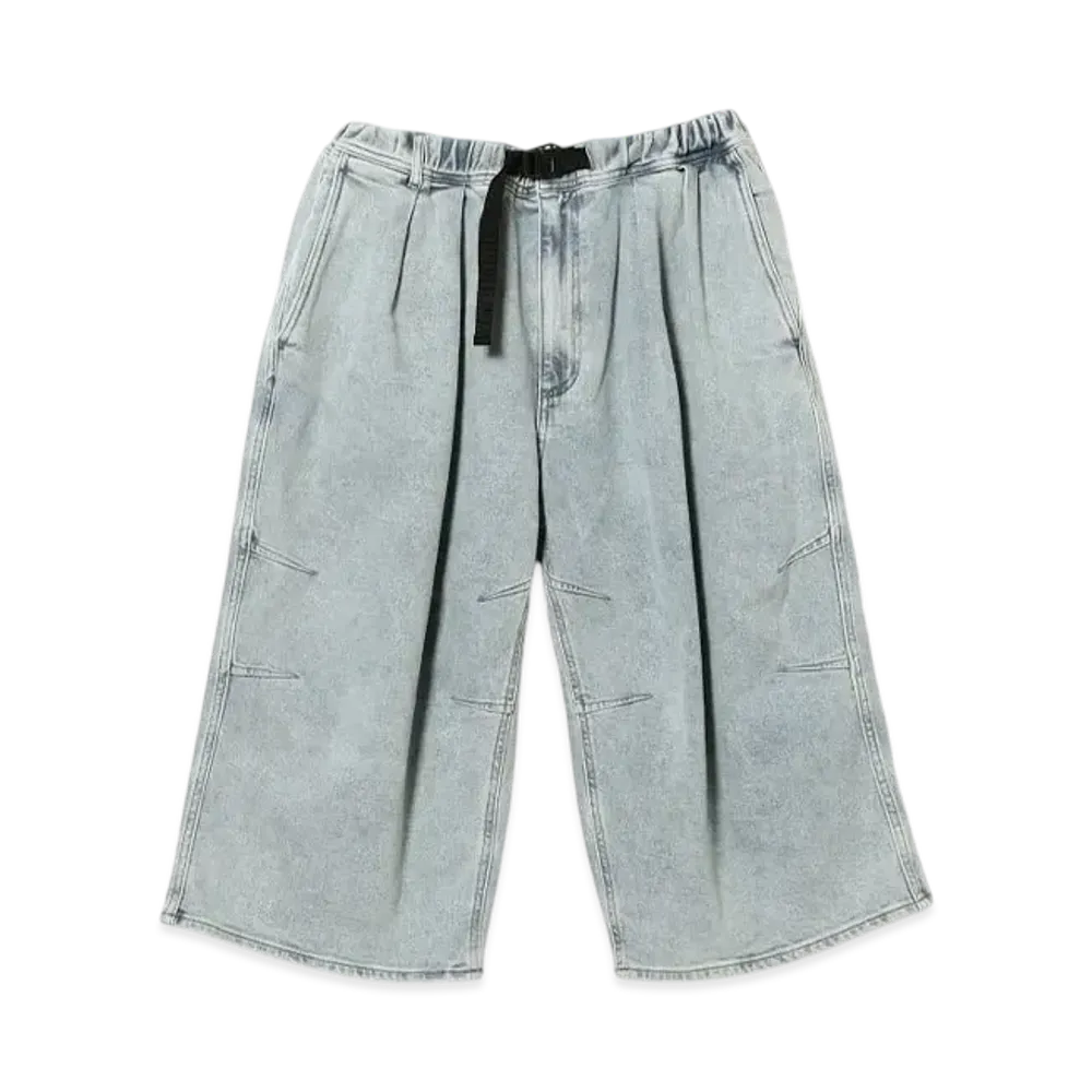 BEAMS Quarter-Length Denim Webbing Pants "IceWash"