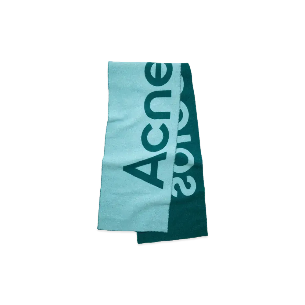 Acne Studios Logo Jacquard Scarf "Petrol Blue/Bright Blue"