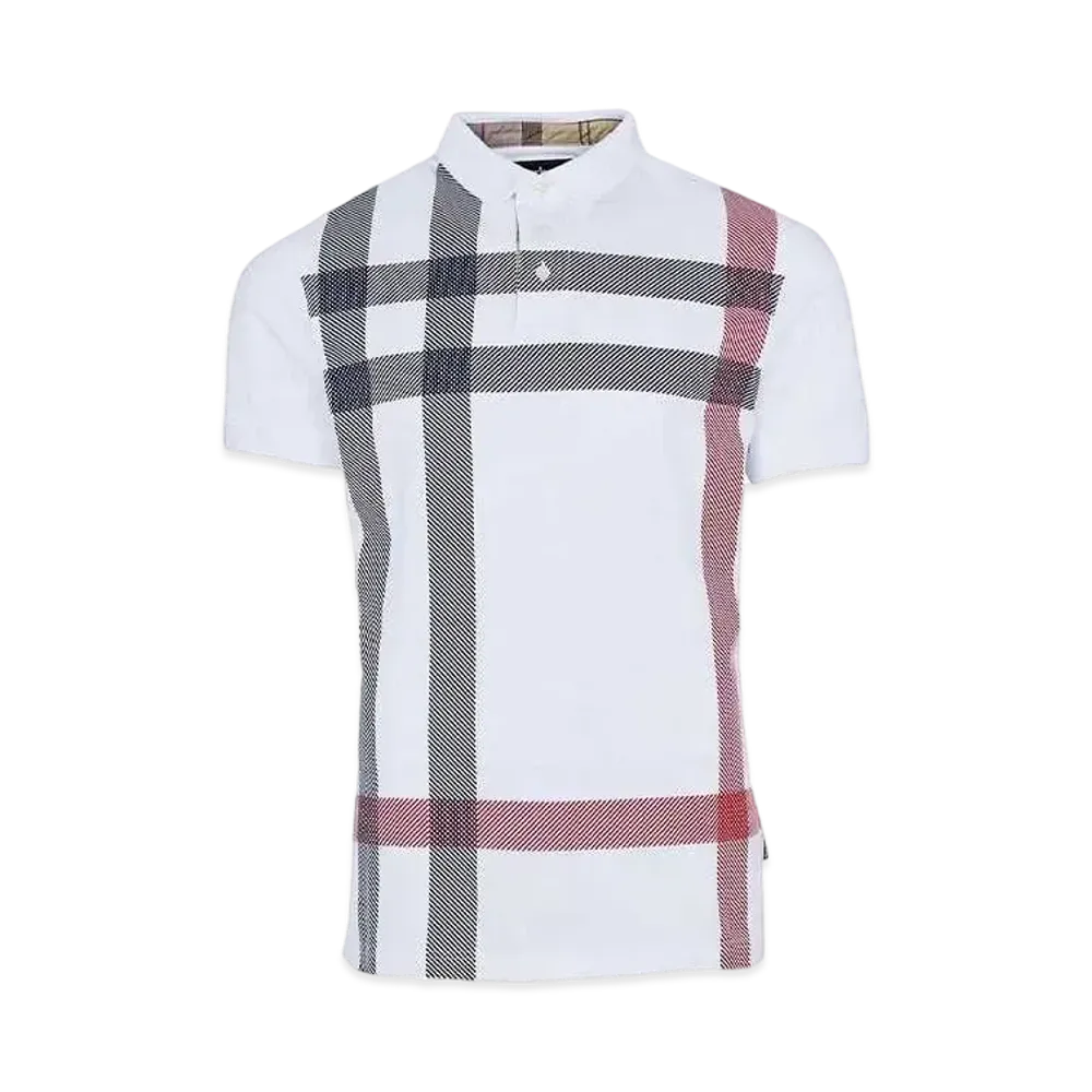 Barbour Blaine Big Tartan Check Polo Shirt "White"