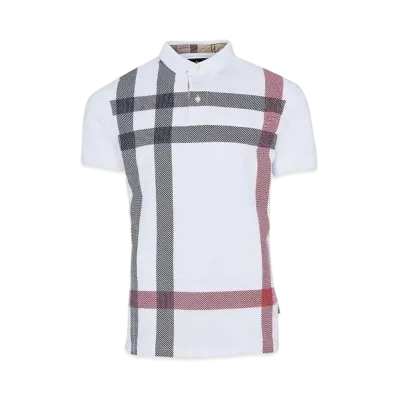 Barbour Blaine Big Tartan Check Polo Shirt "White"