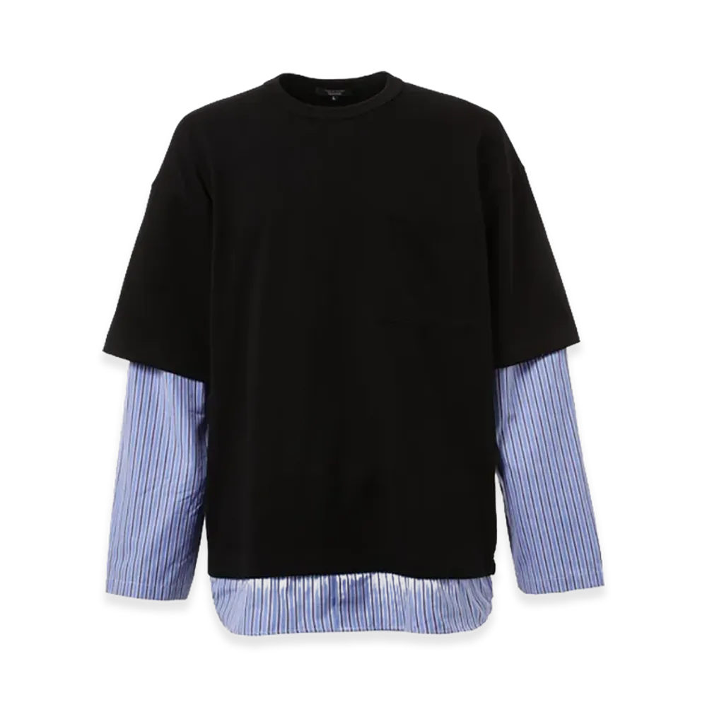 COMME des GARCONS HOMME Shirts-Layered T-Shirts "Black"
