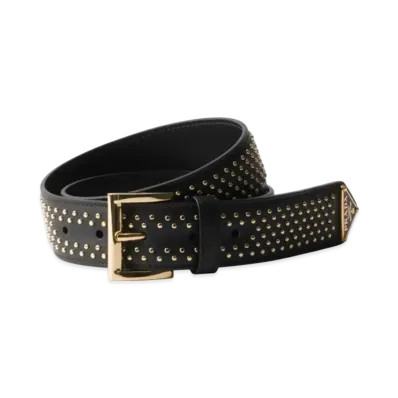 PRADA Leather Belt with Studs "Black"