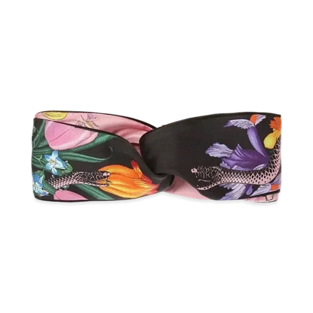 GUCCI Floral Snake Print Headband