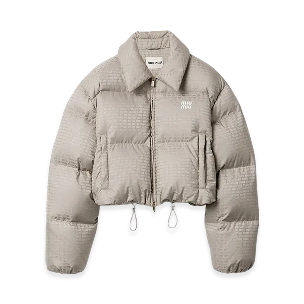 MIU MIU Women's Technical Ponge Down Jacket "Aluminum"
