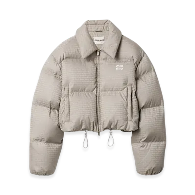 MIU MIU Women's Technical Ponge Down Jacket "Aluminum"