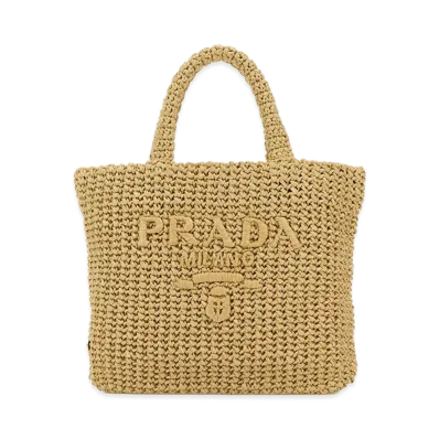 PRADA Women's Raffia Handbag "Beige"