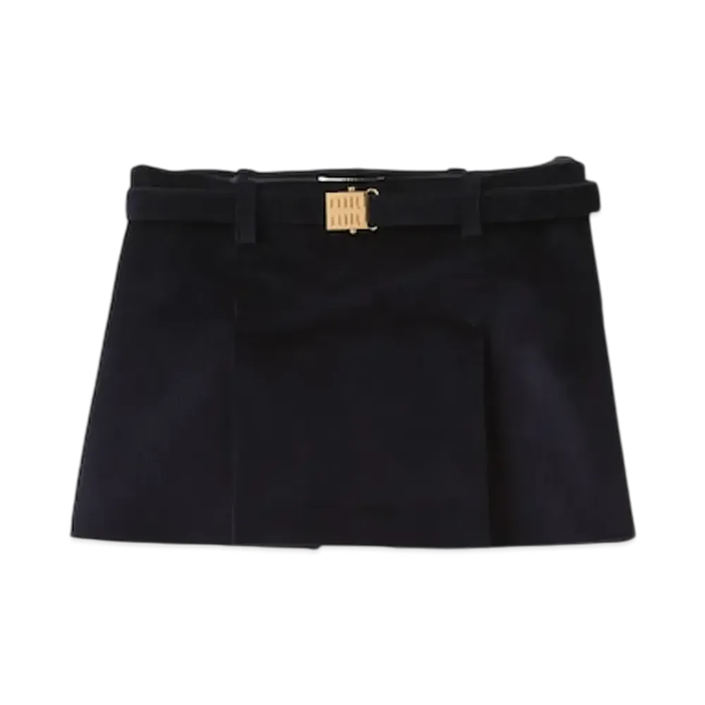 MIU MIU Women's Corduroy Miniskirt "Navy"
