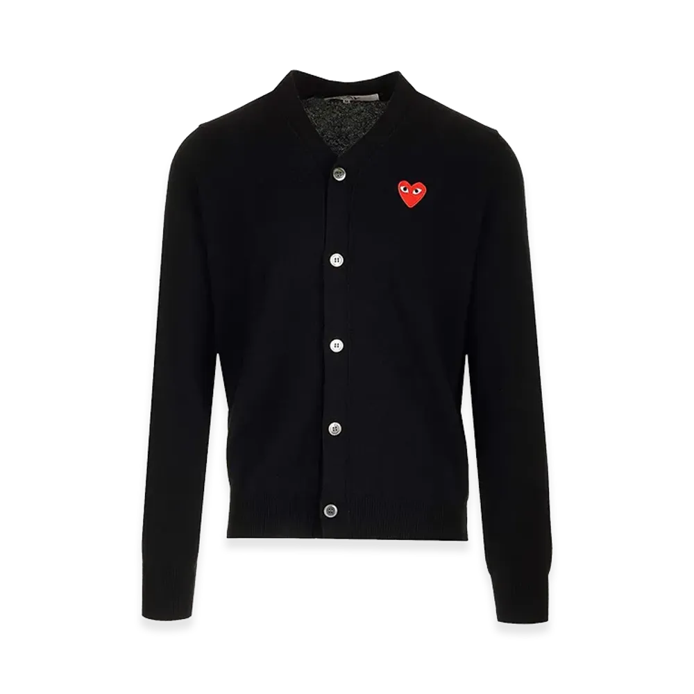 PLAY COMME des GARCONS Wool Cardigan "Black"