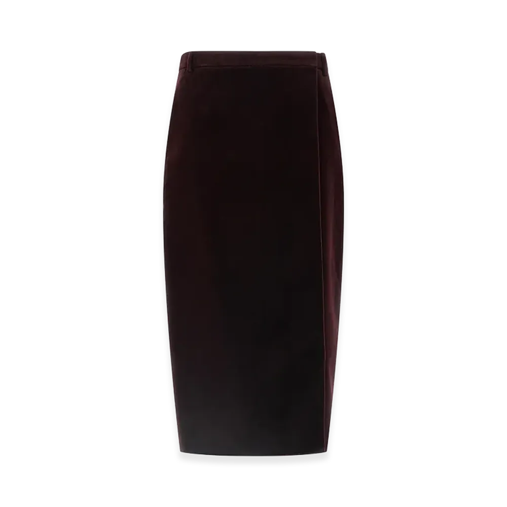 Saint Laurent Women's Velvet Skirt "Bordeaux"