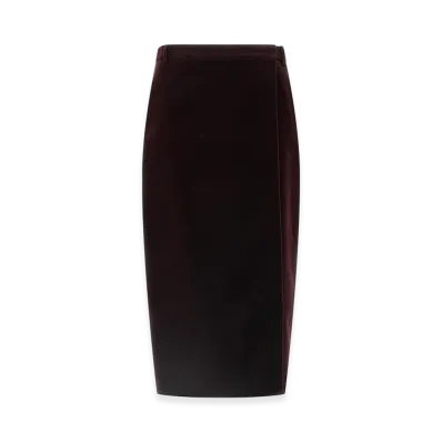 Saint Laurent Women's Velvet Skirt "Bordeaux"
