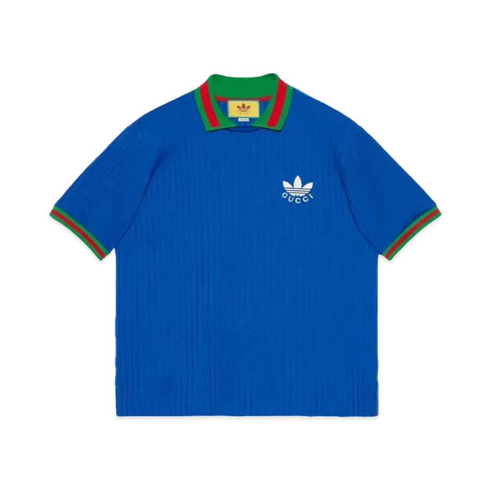 adidas x GUCCI Polyester Polo Shirt "Cobalt Blue"