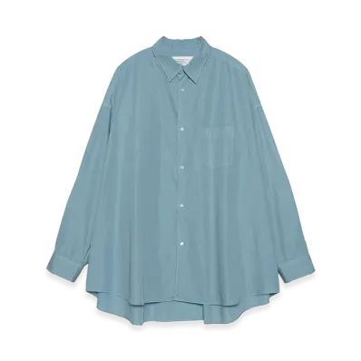 Graphpaper minus Botanical Dyed Broad L/S Oversized Regular Collar Shirt "Sax"