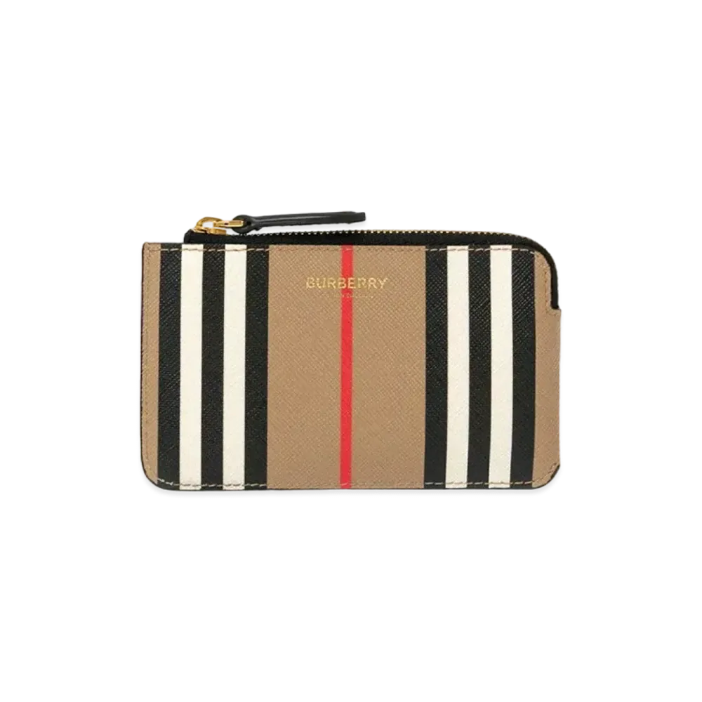 Burberry Icon Stripe Zip Coin Case "Archive Beige"