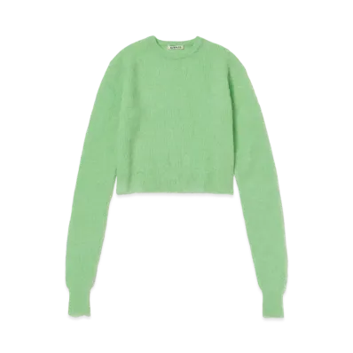 AURALEE Baby Suri Alpaca Sheer Knit P/O "Light Green"
